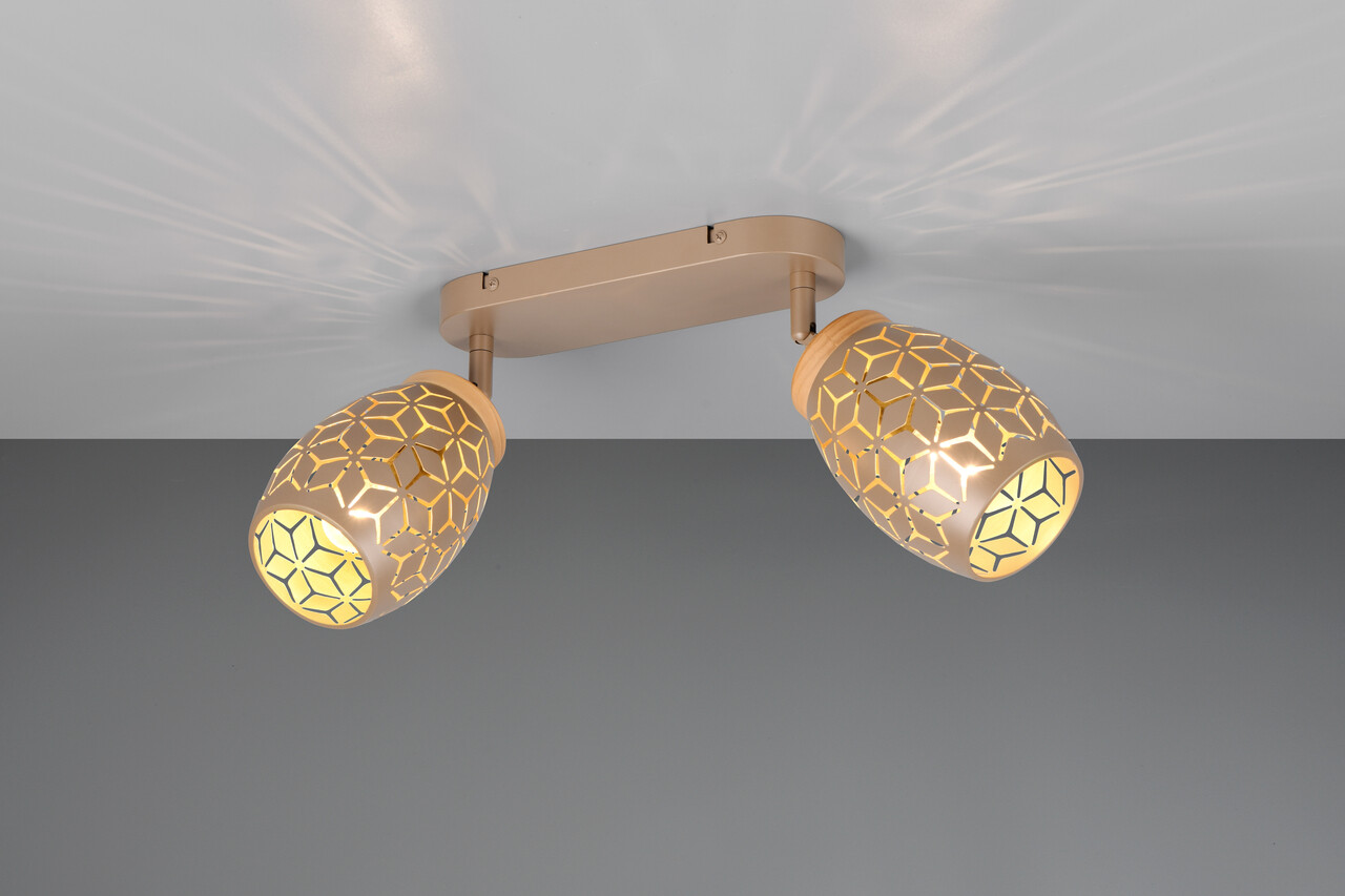 Plafoniera Bidar, RL, 28x12x27 cm, 10W, 2x E14, metal, aramiu - 2 | YEO