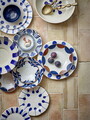 Set 3 farfurii desert, Bloomingville, Linora, 22x2.5 cm, ceramica, albastru