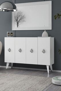 120x80x29.6 cm, Alb;Argintiu