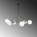 Lustra, Kromozom - 1021, Tatum, 90 x 90 x 69 cm, 6 x E27, 40W, alb/negru
