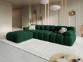 Canapea modulara 4 locuri, Bellis-51, Micadoni Home, 282x188x70 cm, catifea, verde bottle