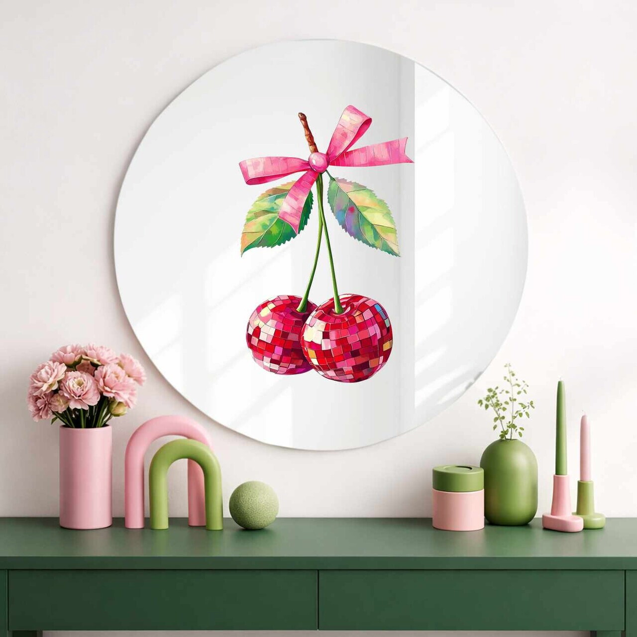 Oglinda decorativa AY11729 Sticla ø30 cm Multicolor