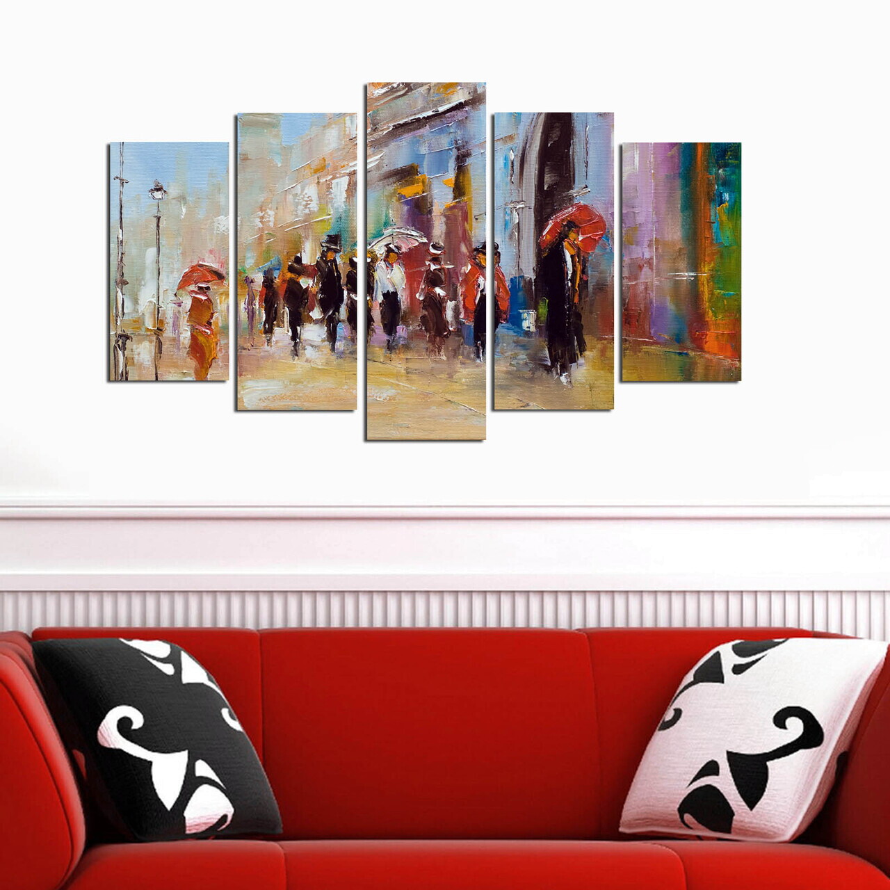 Tablou decorativ MDF, 5M-7, 20 x 60 cm, Multicolor