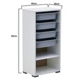 Comoda InArt, 45 x 30 x 92 cm, plastic, alb/gri