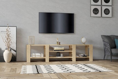 Comoda TV, Puqa Design, Technic, 159.8x40x33.6 cm, PAL, Maro mezoni.ro