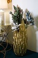 Vaza decorativa Feathers, Mauro Ferretti, 32x34x80 cm, polirasina, auriu