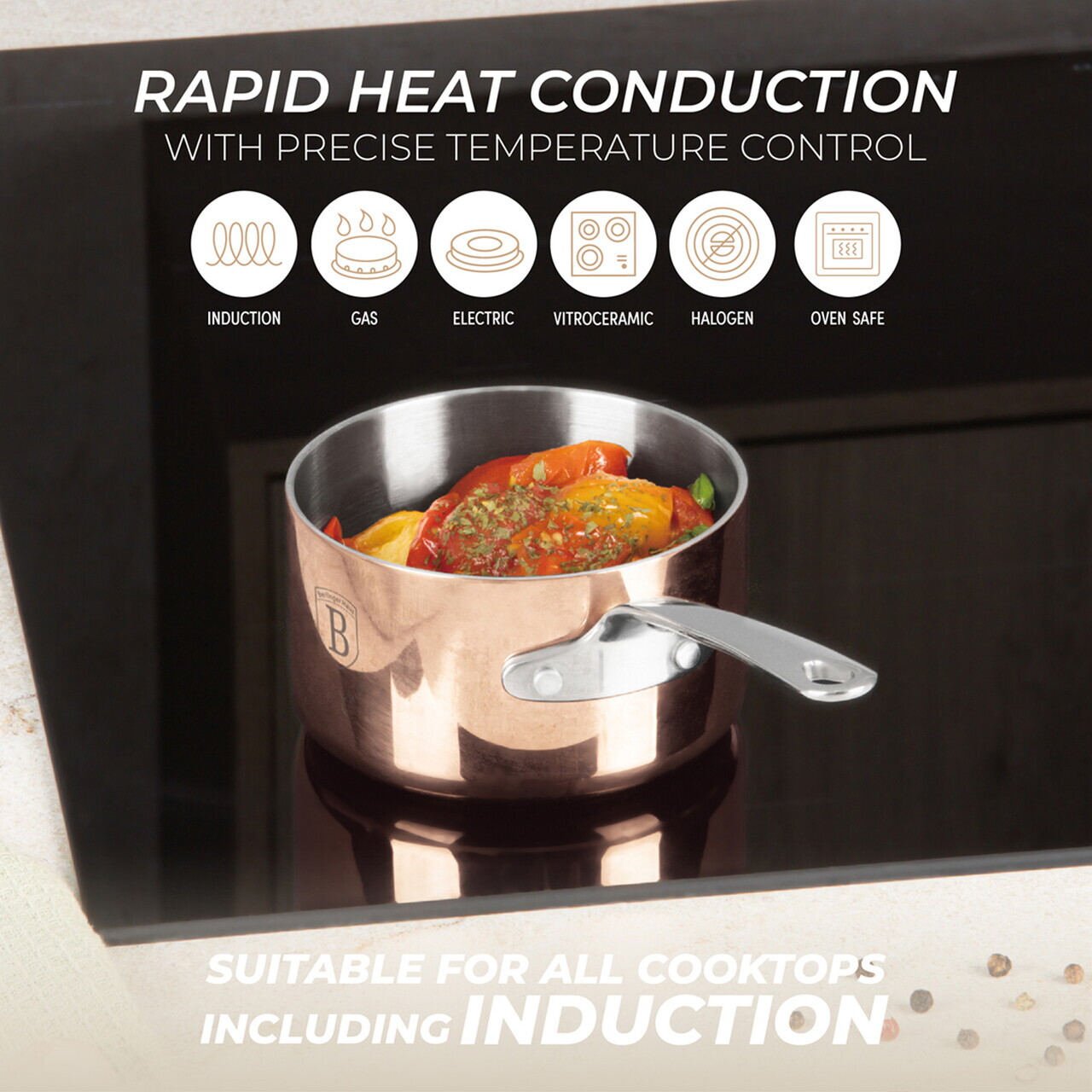 Cratita Berlinger Haus, Copper Touch, 10 cm, inox, cupru - imagine 6