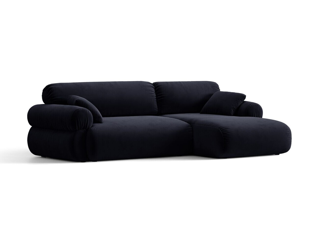 Coltar dreapta 4 locuri, Ophelia, Micadoni Home, 256x164x84 cm, catifea, albastru regal — imaginea 2