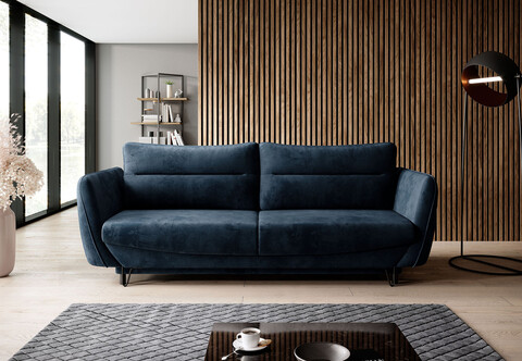 Canapea extensibila 4 locuri ELTAP, SO-SIL-40NU, Silva, 236x95x90 cm, lemn/poliester, albastru inchis