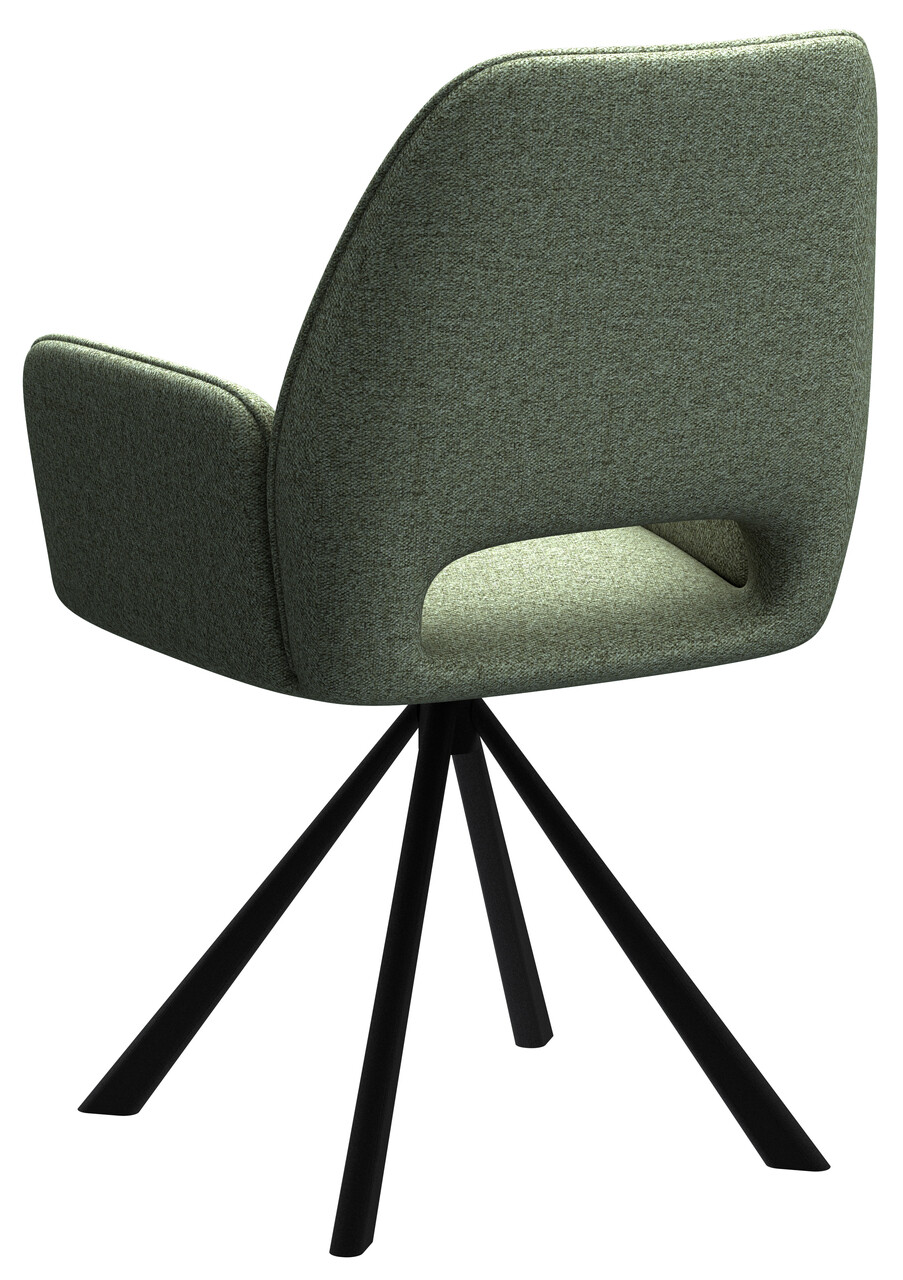 Scaun Graham, Actona, 59x62x87 cm, rotativ, poliester/otel, verde - view 2