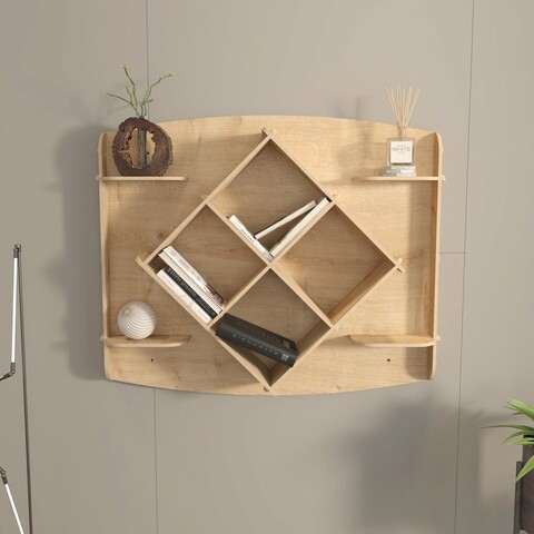 Raft de perete, zena home, ato, 81.6x61.8x15 cm, pal, stejar