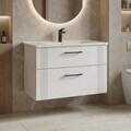 Dulap de baie cu chiuvetă, Hanah Home, Bari 85 v2, Alb mat