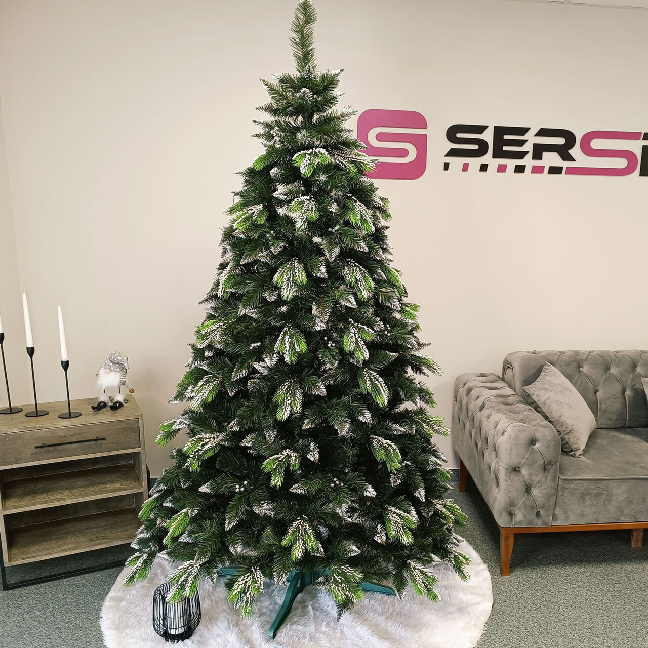 Brad artificial Christmas Deluxe by Sersimo, Diamant, 2D+3D, 220cm — imaginea 4