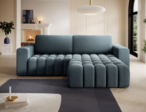 Coltar extensibil dreapta 4 locuri ELTAP, Bon-222, Bonett, 250x175x92 cm, lemn/poliester, albastru