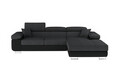 Coltar extensibil dreapta 4 locuri ELTAP, Armd-50, Armando, 289x203x85 cm, lemn/poliester, gri inchis/negru