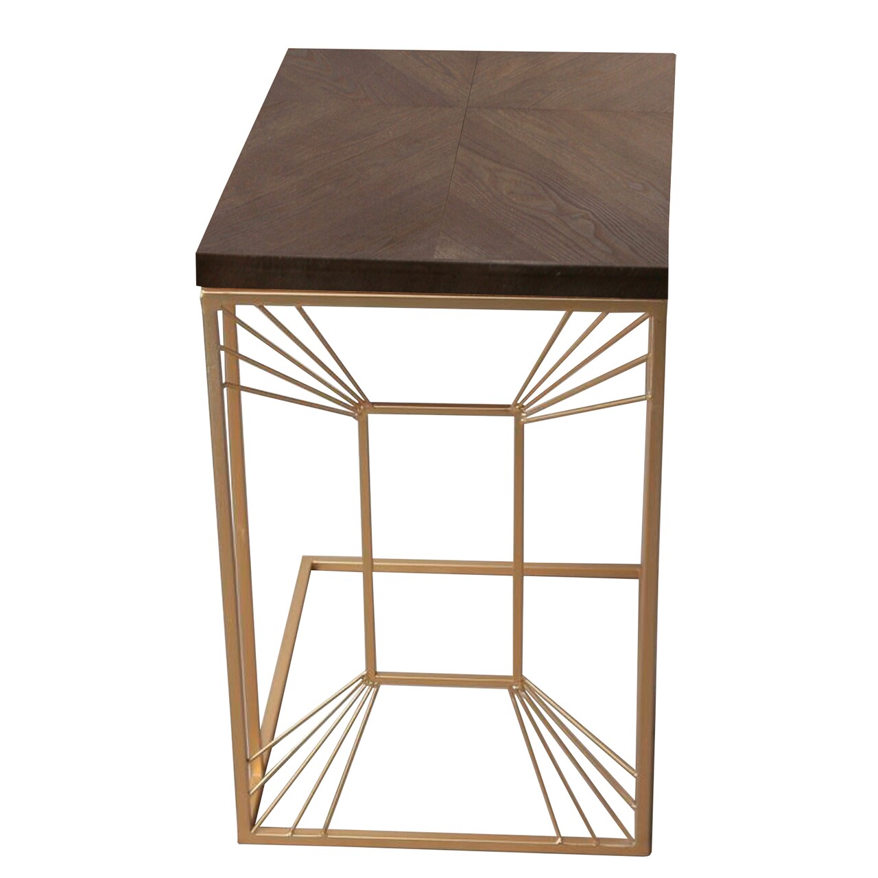 Masuta de cafea Geometric, Creaciones Meng, 45x35x55 cm, lemn de brad/fier - 1 | YEO