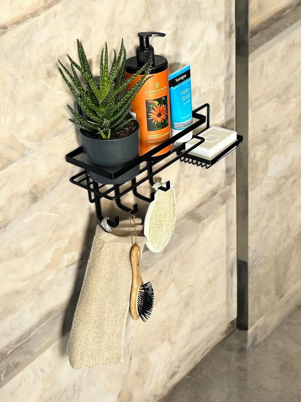 Organizator de baie, L'essentiel Maison, WB044-B, 40x10x24 cm, Negru - view 4