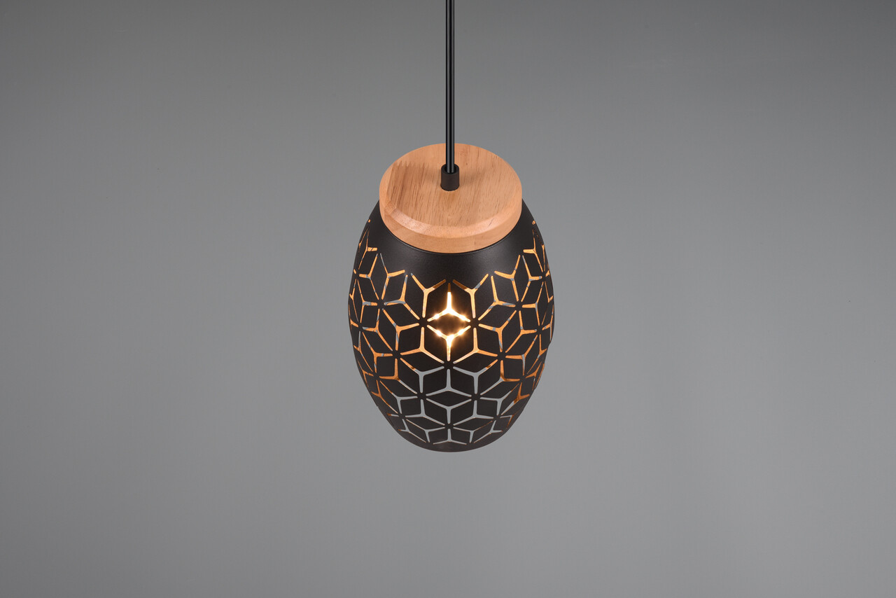 Lustra Bidar, RL, 15x150 cm, 28W, 1x E27, metal, negru/natur - 2 | YEO