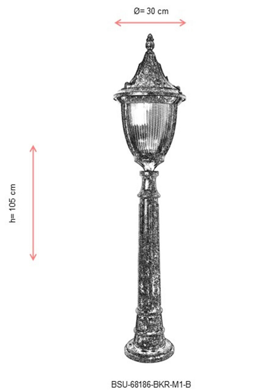 Lampadar de exterior, Avonni, 685AVN1241, Plastic ABS, Negru