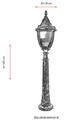 Lampadar de exterior, Avonni, 685AVN1241, Plastic ABS, Negru