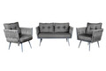 Set mobilier de gradina, Valovi, Violet, Metal, Gri
