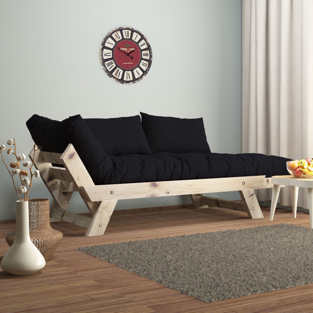 Canapea de gradina cu 2 locuri, Hanah Home, CPT8111-210, Natural/Negru - view 2