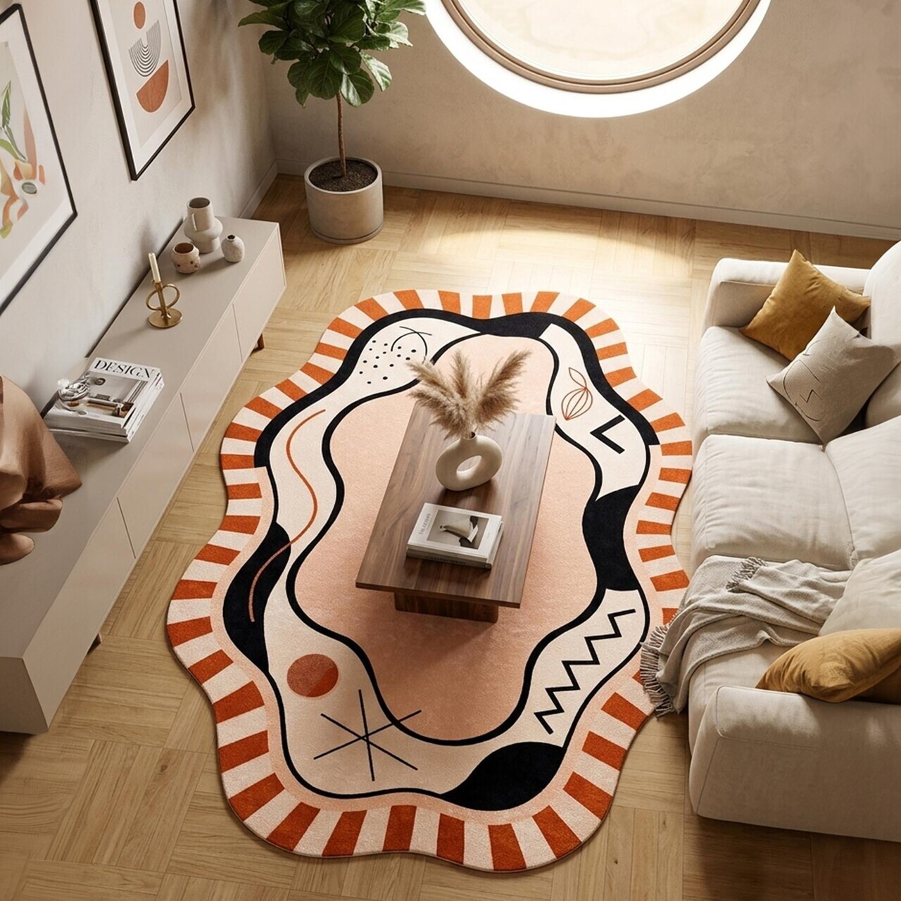 Covor, Fr392, 80x200 cm, Portocaliu — imaginea 2