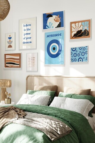 Tablou decorativ, Çgs-027-White-Kck, LEMN SOLID, Față: 100% PVC STICLĂ, Multicolor