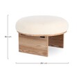 Taburet Annuska, Bizzotto, D61x38.5 cm, MDF/poliester cu efect de lana, alb