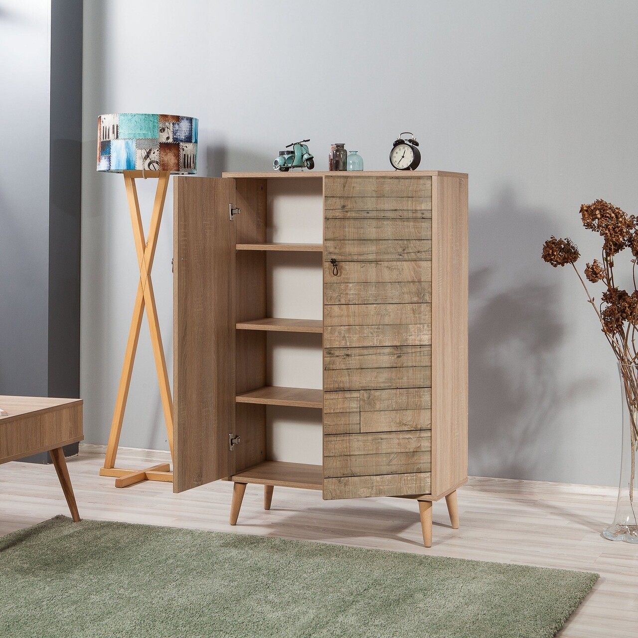Dulap multifunctional Multibox 728, Vella, 80x36x127 cm, multicolor - 1 | YEO