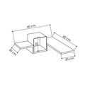 Set 3 rafturi pentru perete Ales Corner, Decortie, 58x58x30 cm, alb