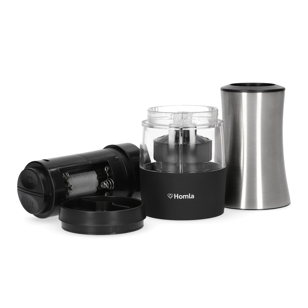 Rasnita pentru sare/piper Disas, Homla, 18 cm, inox/plastic, argintiu/transparent - imagine 5