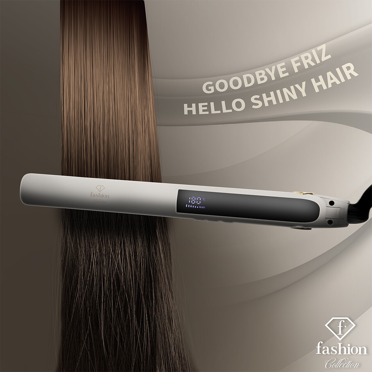 Placa de par Fashion TV, Matte Cream-Gold, 50W, 210°C, invelis ceramic, crem - imagine 5