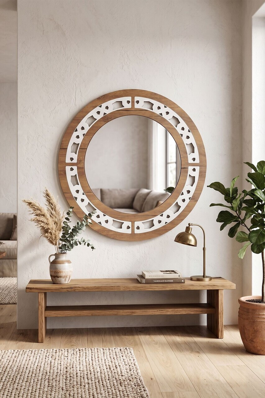 Oglinda decorativa Hanah Home Artmtkwll7 MDF Wenge