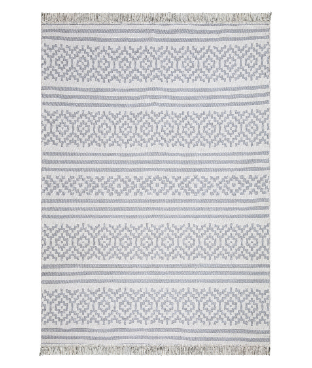 Covor, 22996A , 80x150 cm, Bumbac, Alb/Gri - 3 | YEO