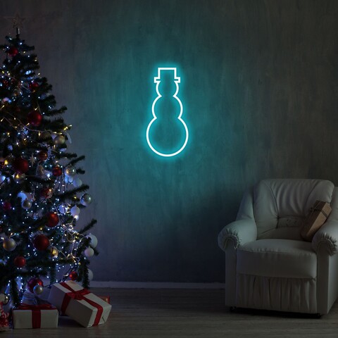 Lampa de perete Snowman, Neon Graph, 18x35x2 cm, albastru Decoratiuni si ornamente