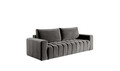 Canapea extensibila 3 locuri ELTAP, Laz41, Lazaro, 247x97x92 cm, lemn/poliester, gri inchis