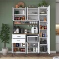 Dulap multifunctional, Hanah Home, JE260, 160x218.6x45 cm, Alb/Maro