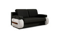 Canapea extensibila 3 locuri ELTAP, Laura, 202x79x84 cm, lemn/poliester, negru/alb