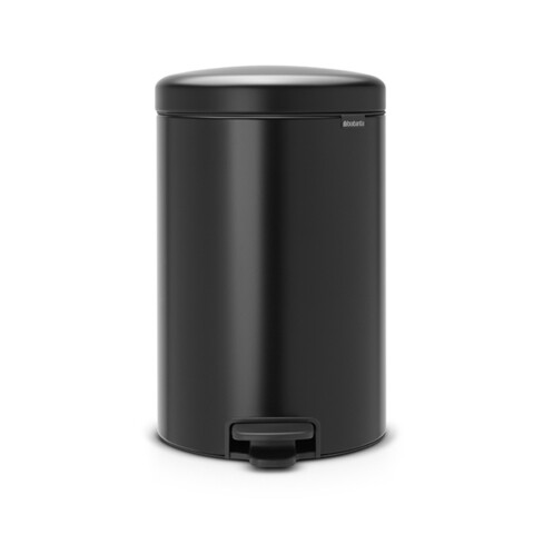 Cos de gunoi cu pedala, Brabantia, NewIcon, 20 L, 38x29x46.7 cm, otel, negru mat