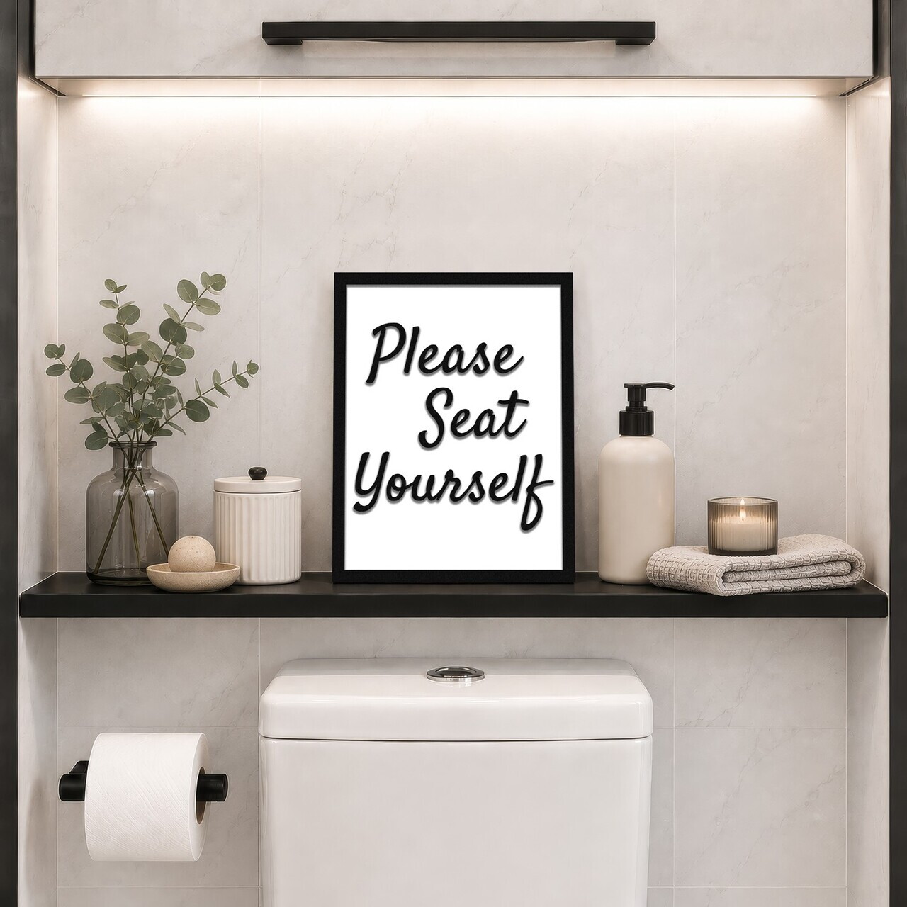 Tablou decorativ, Please Be Seated, Dimensiune: 20 x 25 cm, Alb/Negru