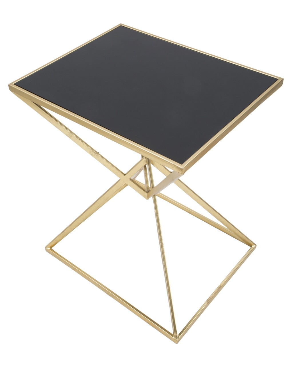 Masuta de cafea Piramid, Mauro Ferretti, 57x46x68 cm, fier, auriu/negru - 2 | YEO