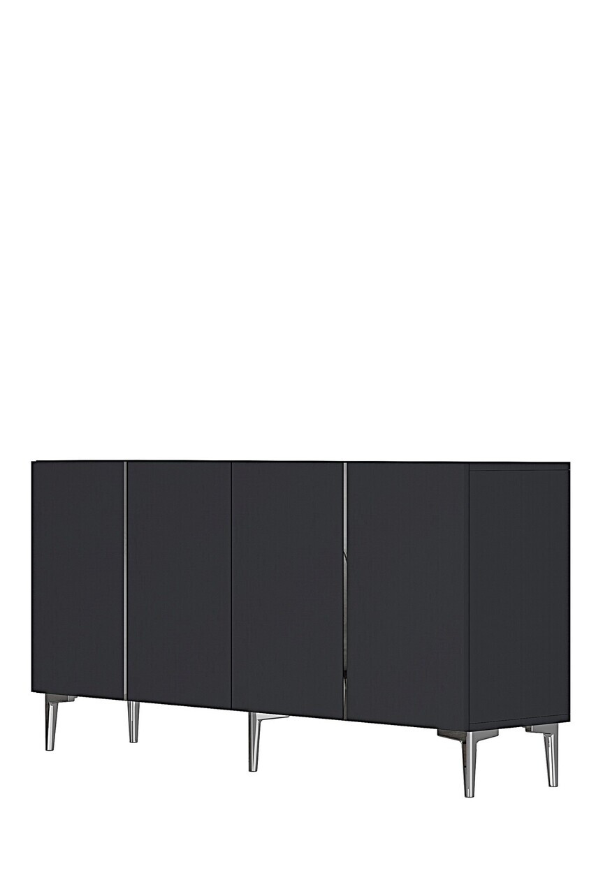Consola, Hanah Home, Poli 150, 150x75x32 cm, Antracit / Argintiu — imaginea 5