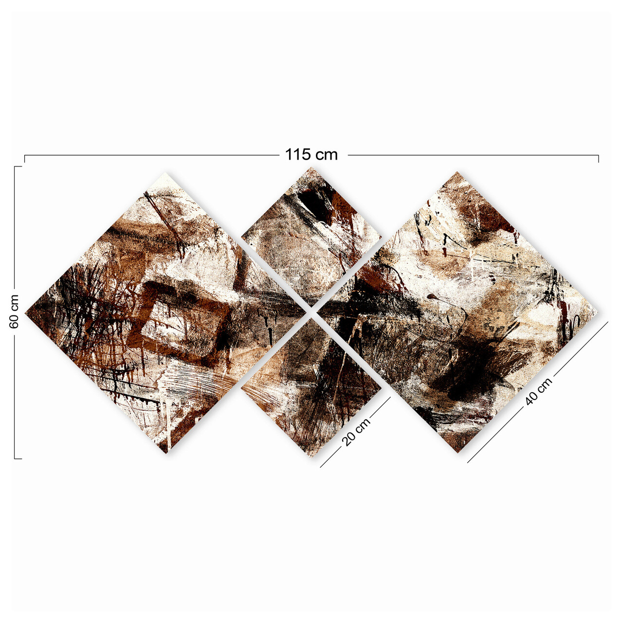 Set 4 tablouri decorative, 4MDF3332230, MDF, Imprimat UV, Multicolor