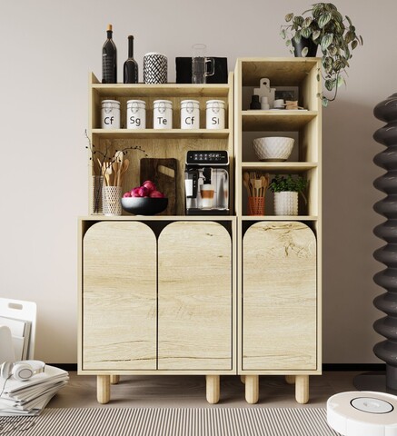 Dulap multifunctional, Hanah Home, Parma 3, 105x155x40 cm, PAL, Maro