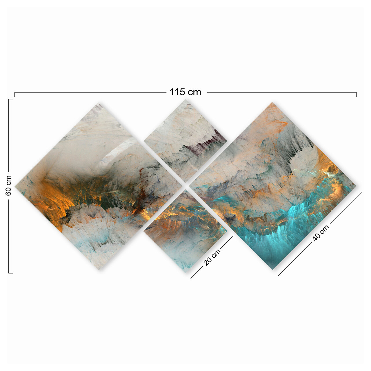 Set 4 tablouri decorative, 4MDF368235464, MDF, Imprimat UV, Multicolor
