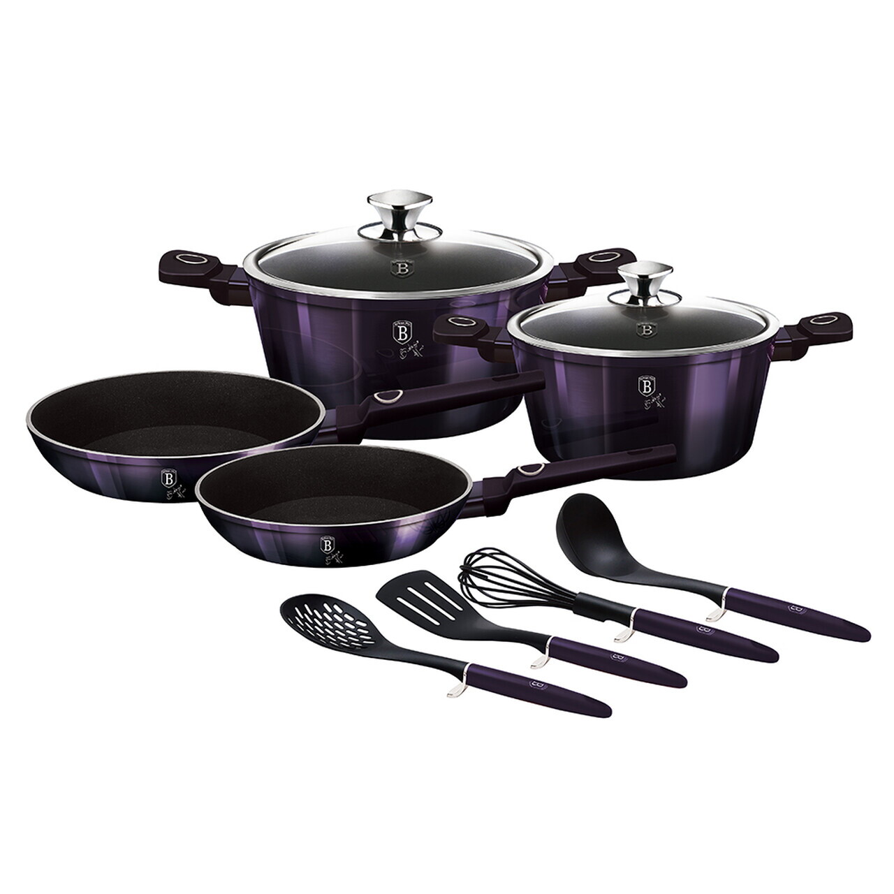 Set oale pentru gatit Berlinger Haus, Purple Eclipse, 10 piese, aluminiu forjat, mov - view 2