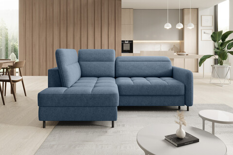 Coltar extensibil stanga 3 locuri ELTAP, LT-40RAQ, Barea, 208x160x100 cm, lemn/poliester, albastru