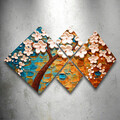 Set 4 tablouri decorative, 4MDF1878485929, MDF, Imprimat UV, Multicolor