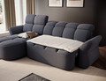 Coltar extensibil stanga 3 locuri ELTAP, Beneth, 301x185x115 cm, lemn/poliester, albastru